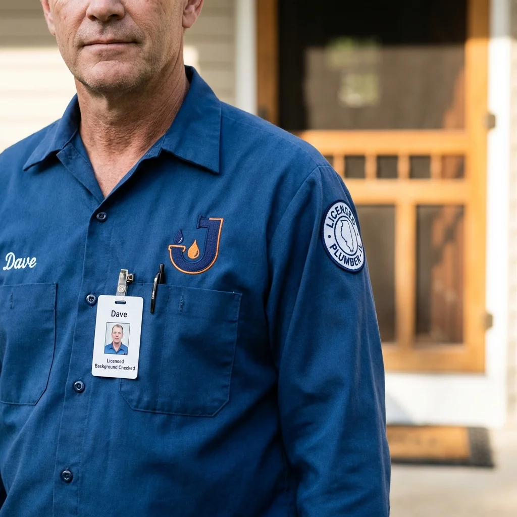 Licensed plumber showing ID badge in Seward, AK