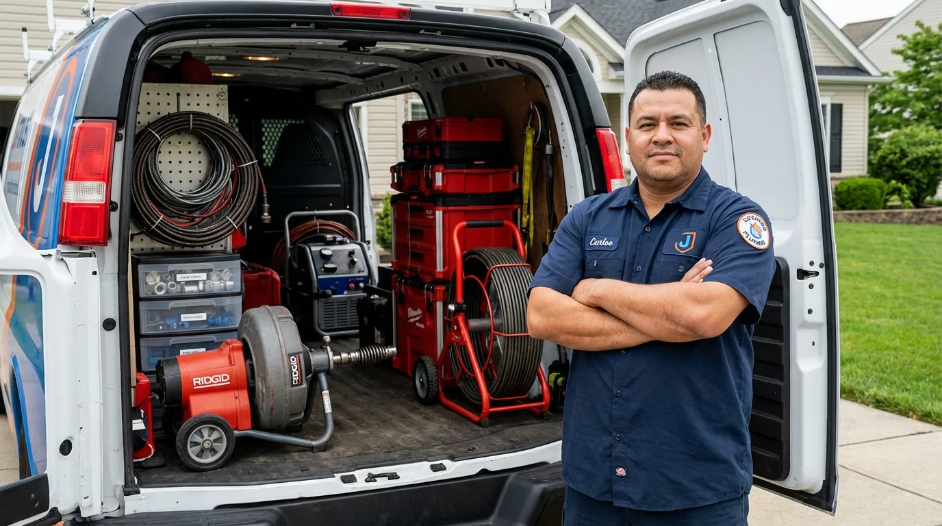 Professional drain cleaning equipment and Johns Plumbing LLC plumber in Seward